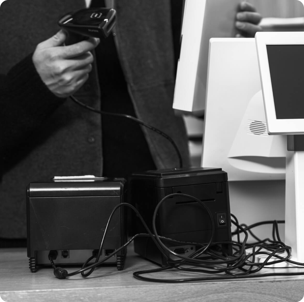 SUNMI 80mm printer setup with POS terminal and barcode scanner