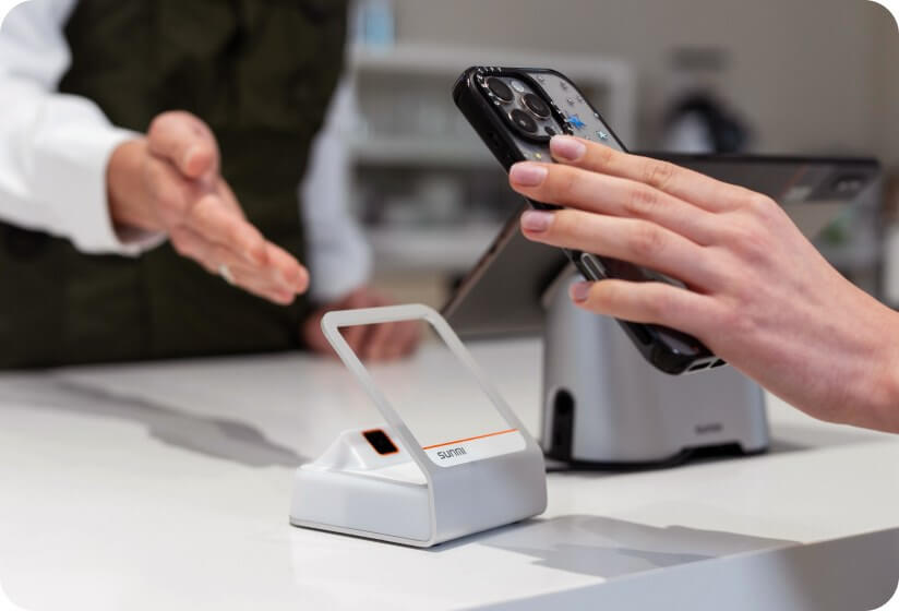 Barista using POS system