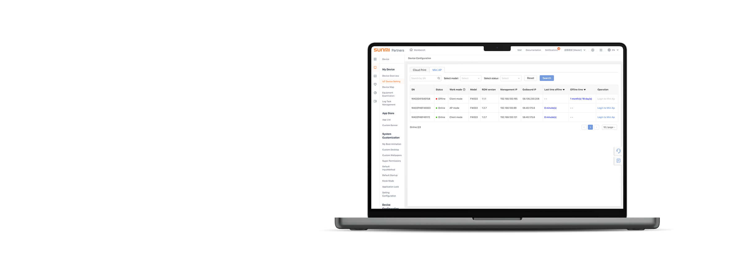 Client management interface